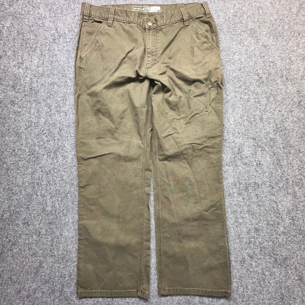 Carhartt Carpenter Pants 38x30 Green Relaxed‎ Fit Model# BN3279-M Rugged Flex